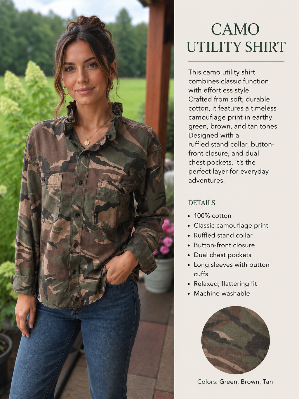 Not your hubby's camo. Camo meets ruffles, how sexy!