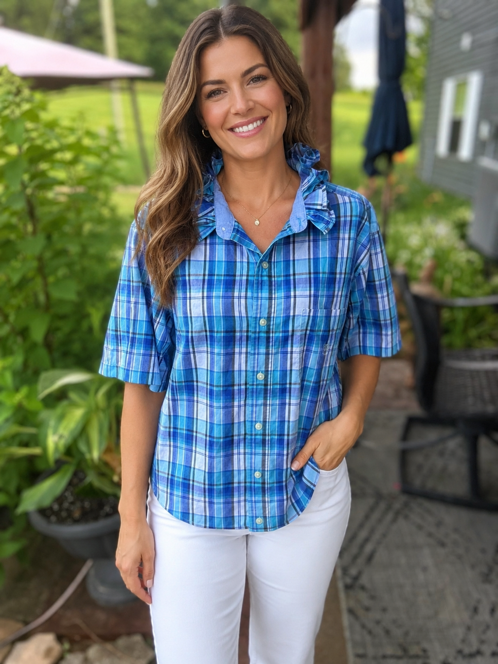 Crisp Plaid ready for the day