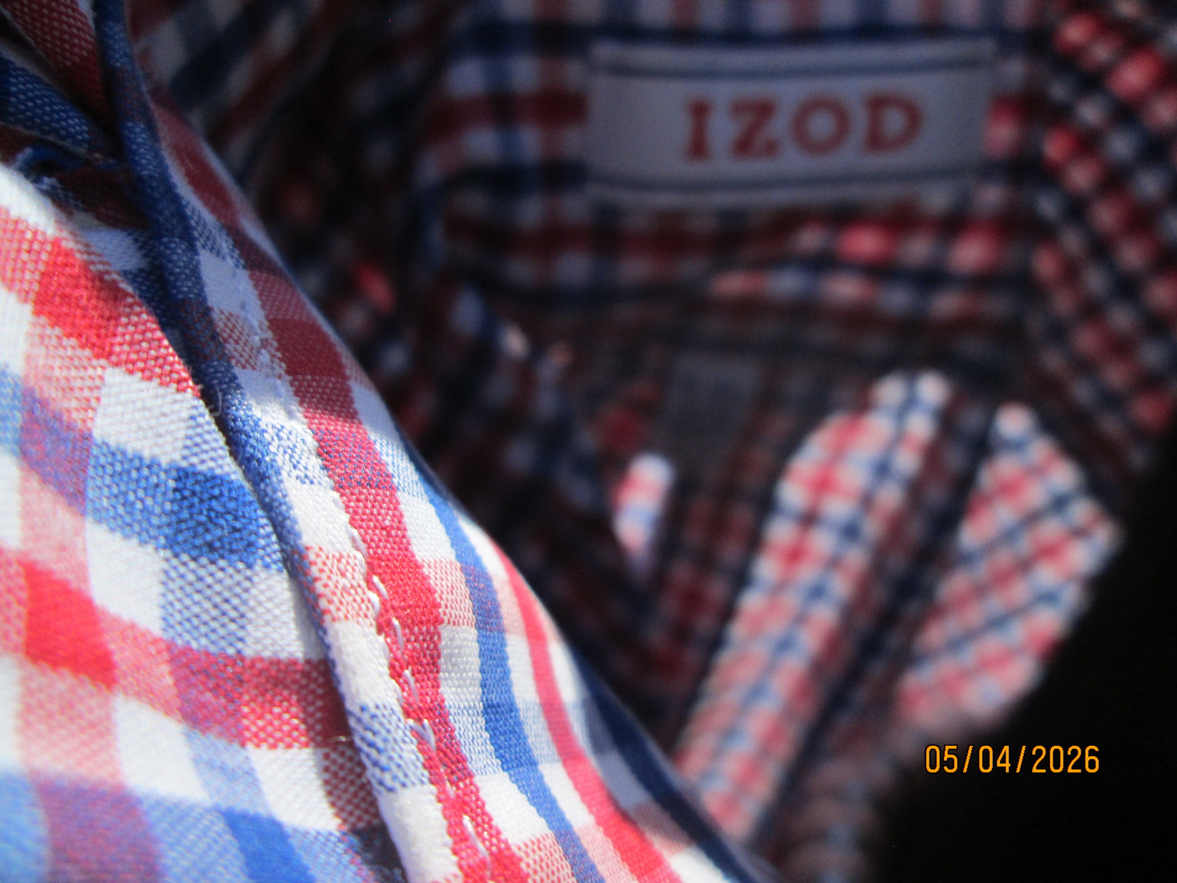 Red, White, and Blue Upcycled Men's Long Sleeve Button Down with Ruffled Collar