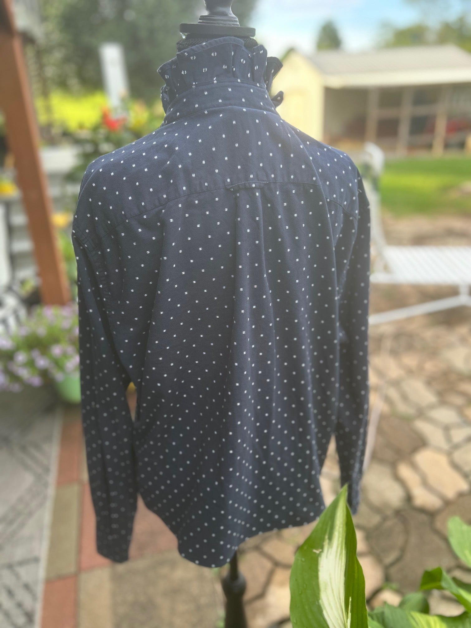 Classic Navy and white polka dot with a feminine flair. Add a flag for a touch of patriotism