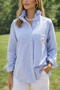 Ruffled Collar Button-Down Blouse — One of a Kind