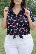 Upcycled Short Sleeve Button Down